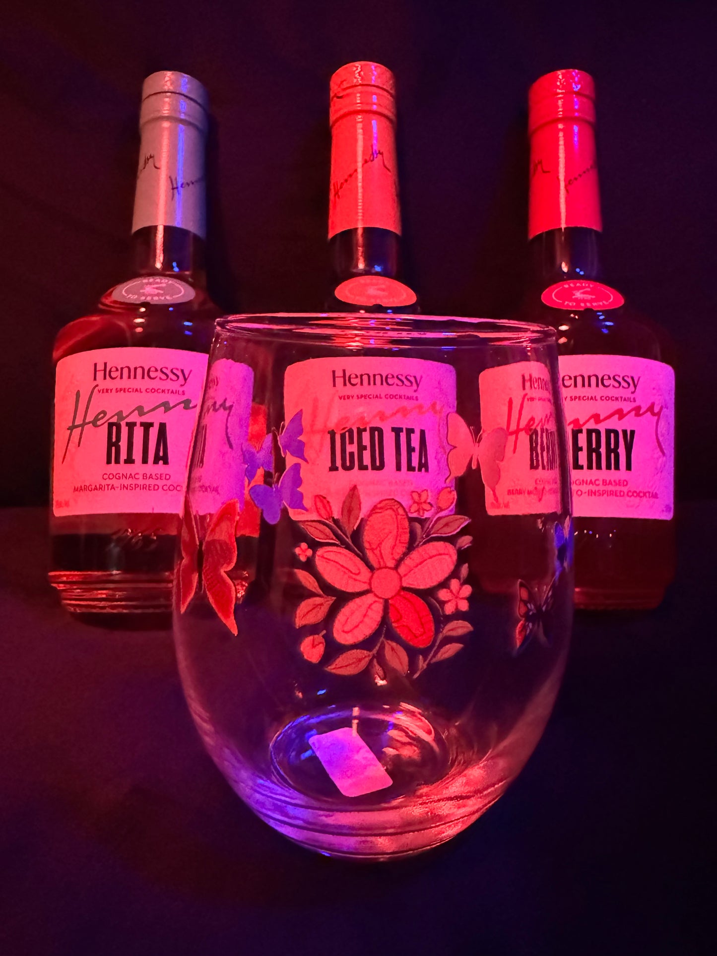 "Wings and Petals" Wine Glass